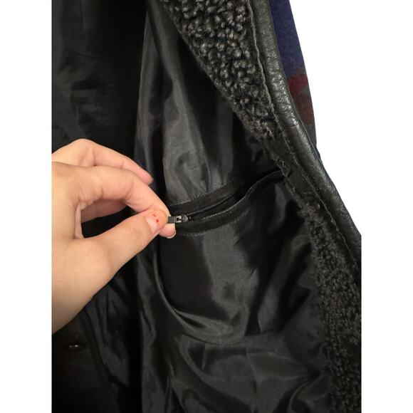 Scully M Vintage Southwestern Jacket Suede & Wool Aztec Western Coat Sherpa 40 - Picture 9 of 16